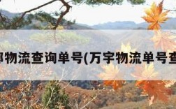 德邦物流查询单号(万宇物流单号查询)