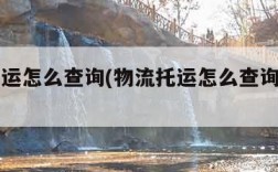 物流托运怎么查询(物流托运怎么查询到哪里了)