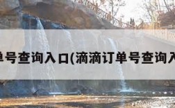 订单号查询入口(滴滴订单号查询入口)