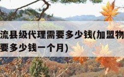 加盟物流县级代理需要多少钱(加盟物流县级代理需要多少钱一个月)