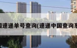 中国速递单号查询(速递中国查询系统)