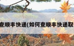 如何查顺丰快递(如何查顺丰快递取件码)