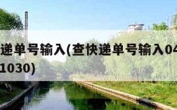 查快递单号输入(查快递单号输入0400440A1030)