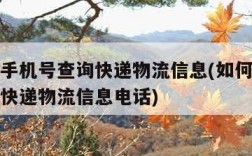 如何用手机号查询快递物流信息(如何用手机号查询快递物流信息电话)