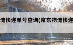 京东物流快递单号查询(京东物流快递单号查询jdv)