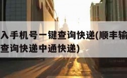 顺丰输入手机号一键查询快递(顺丰输入手机号一键查询快递中通快递)
