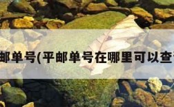 平邮单号(平邮单号在哪里可以查询)