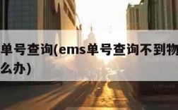 ems单号查询(ems单号查询不到物流信息怎么办)