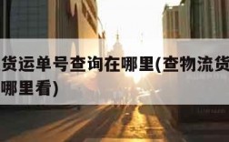 查物流货运单号查询在哪里(查物流货运单号查询在哪里看)