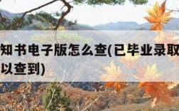 录取通知书电子版怎么查(已毕业录取通知书在哪可以查到)
