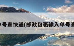 输入单号查快递(邮政包裹输入单号查快递)