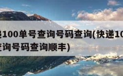 快递100单号查询号码查询(快递100单号查询号码查询顺丰)