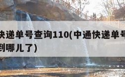 中通快递单号查询110(中通快递单号查询物流到哪儿了)