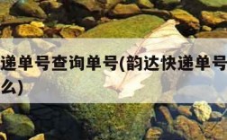 韵达快递单号查询单号(韵达快递单号查询单号是什么)