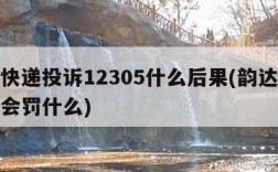 韵达快递投诉12305什么后果(韵达快递投诉会罚什么)