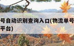 物流单号自动识别查询入口(物流单号自动识别查询平台)